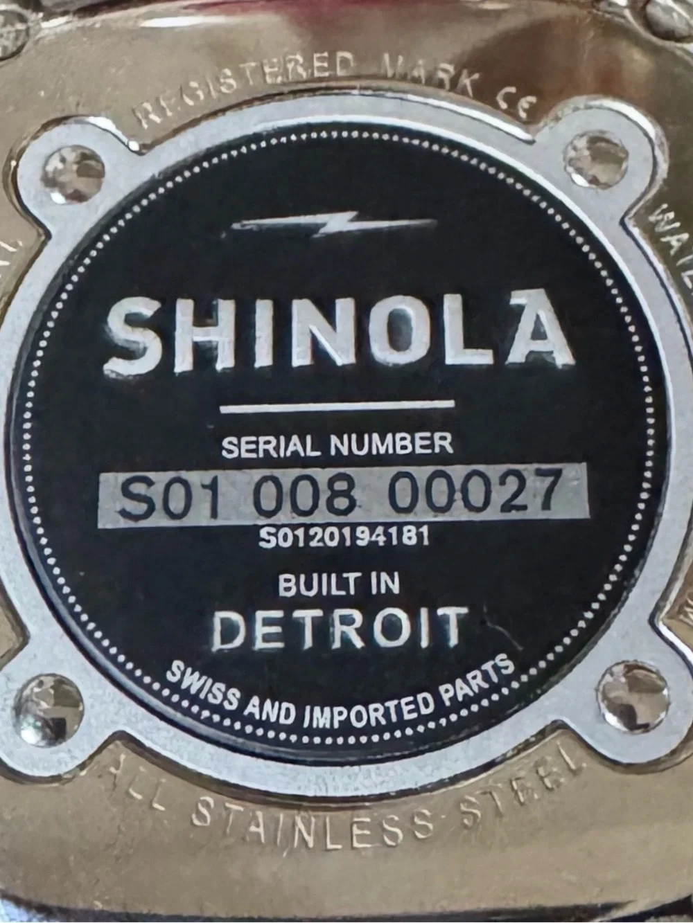 Shinola Midnight Blue Dial Stainless Steel Case Brown Leather Strap Watch